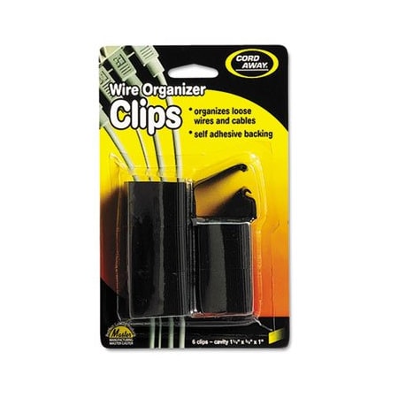 Master Mfg Co Cable Clip, Black, 1 in L, 6 PK 00204